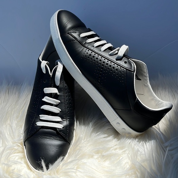 Authentic Tod's Black Leather Sneakers